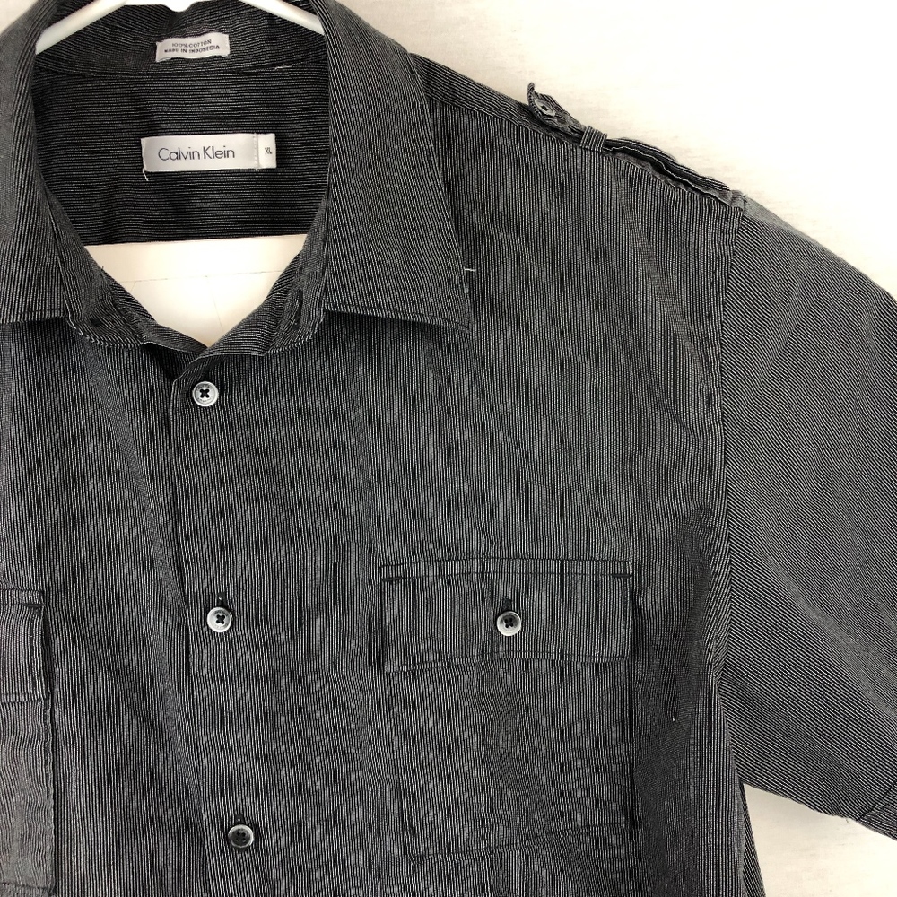 CALVIN KLEIN Mens High Fashion SS Button Down -XL